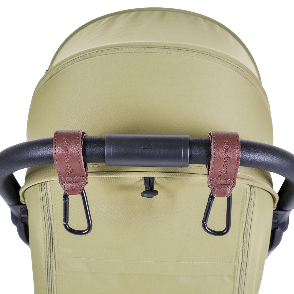 Δερμάτινοι γάντζοι για καρότσι, Cangaroo Dark Brown - Image 2