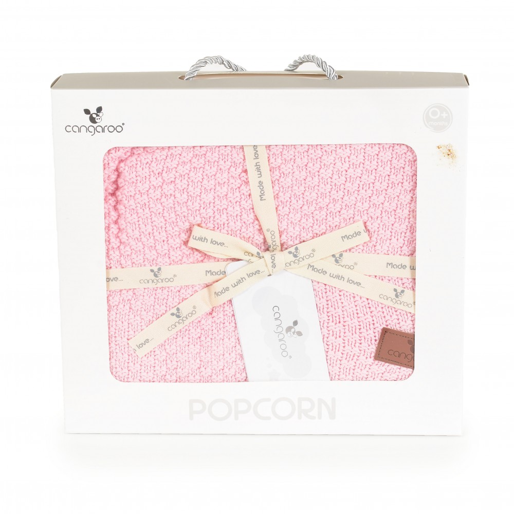 Κουβέρτα αγκαλιάς βαμβακερή Cangaroo Popcorn Pink - Image 3