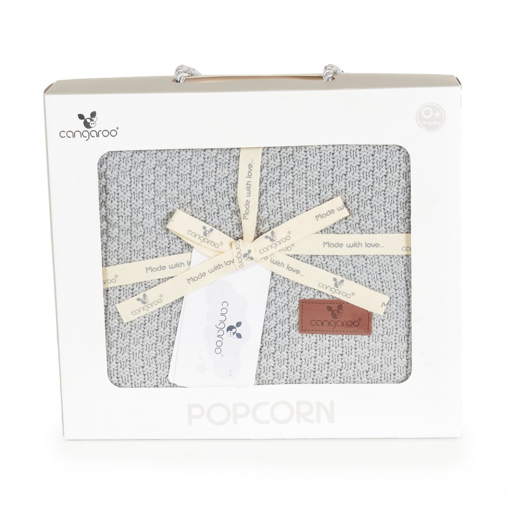 Κουβέρτα αγκαλιάς βαμβακερή Cangaroo Popcorn Grey - Image 3
