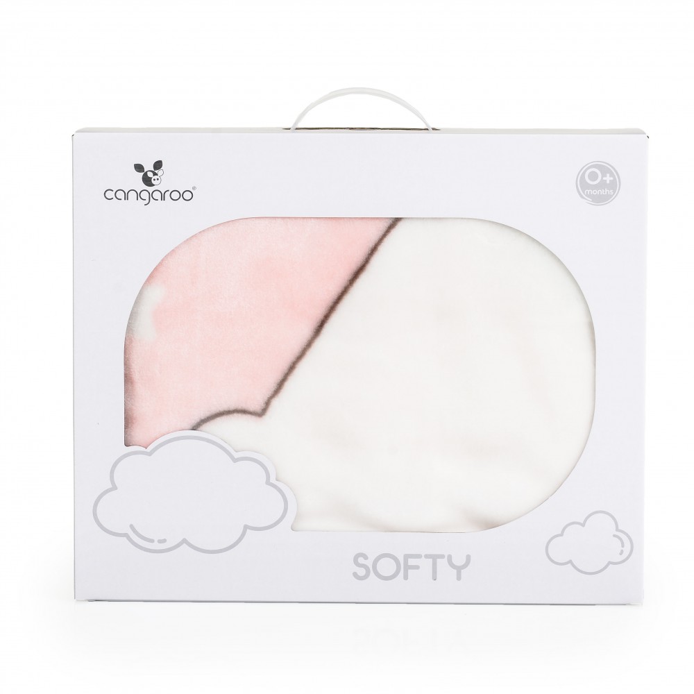 Κουβέρτα βελουτέ Cangaroo Softy Sweet Hugs Pink 80x110 - Image 3