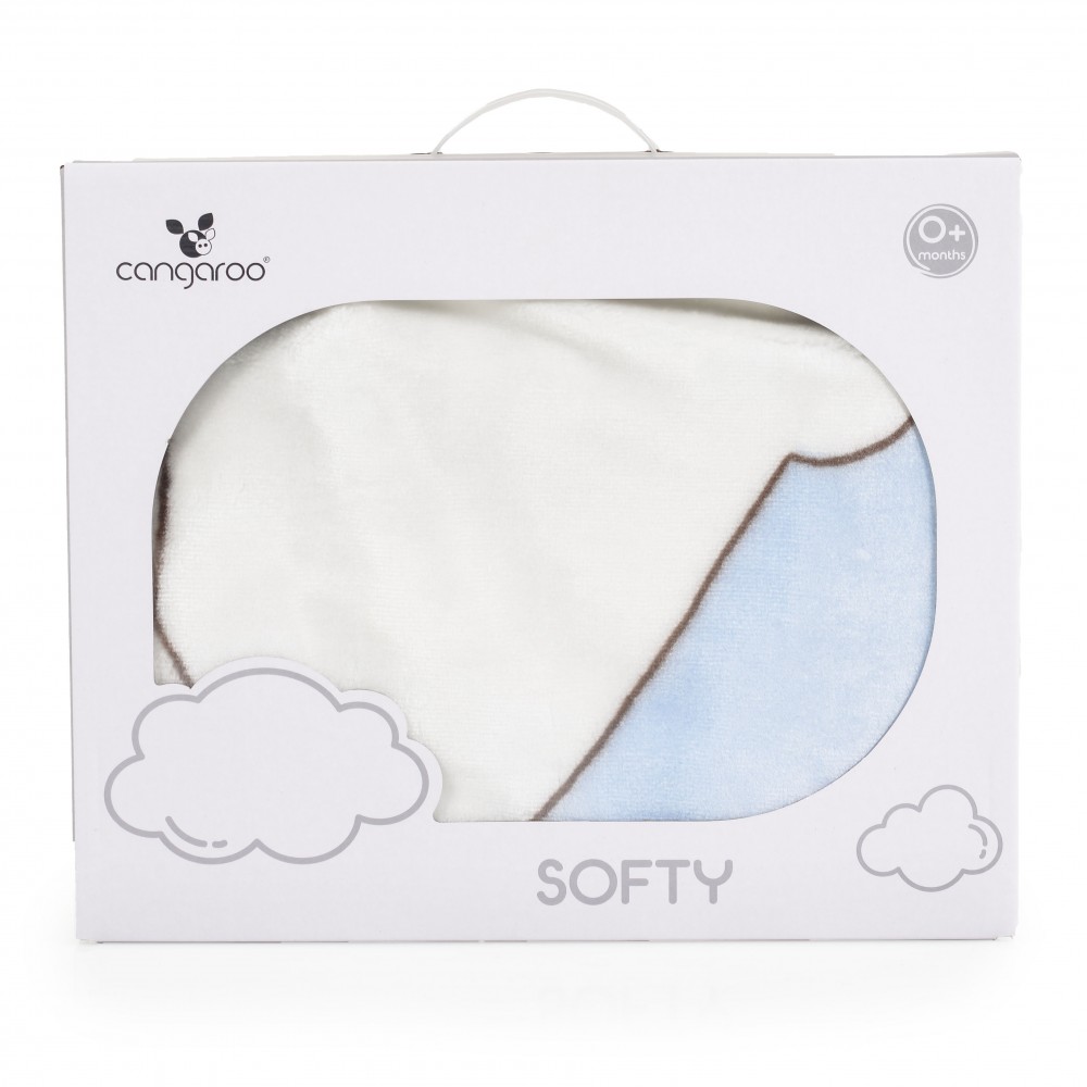 Κουβέρτα βελουτέ Cangaroo Softy Sweet Hugs Blue 80×110 - Image 3