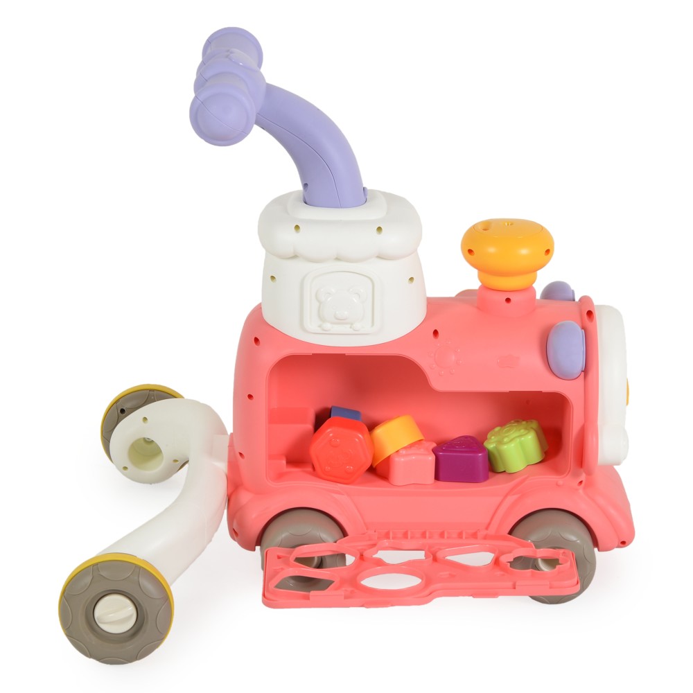 Περπατούρα & Παιχνίδι δραστηριοτήτων 3 σε 1, Moni Happy Train Pink 6063 - Image 2