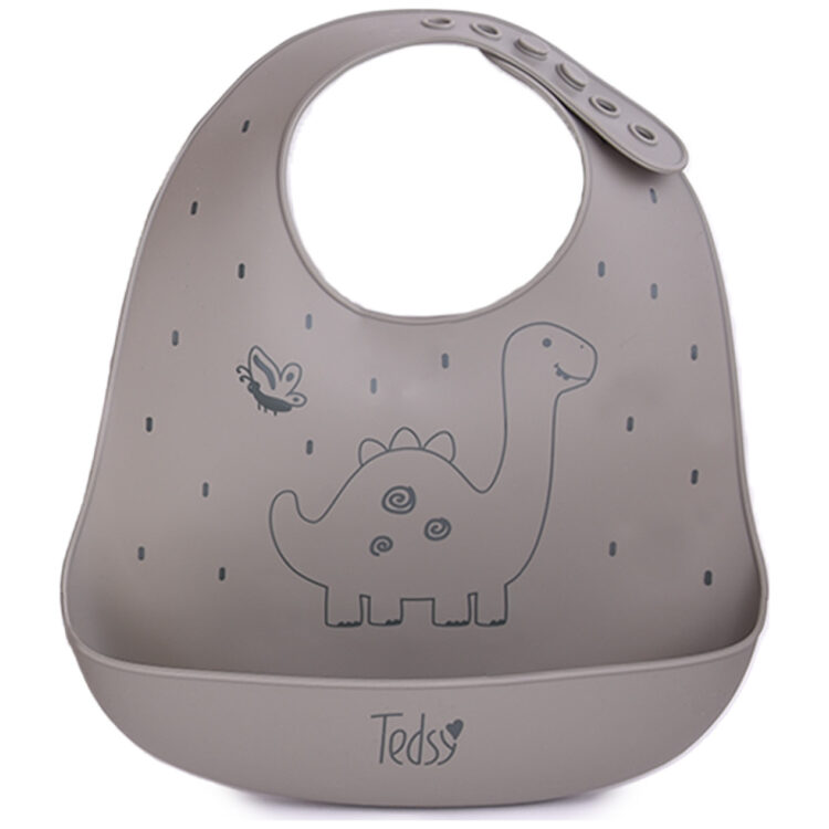 Σαλιάρα σιλικόνης Dino Grey/ Green 097088