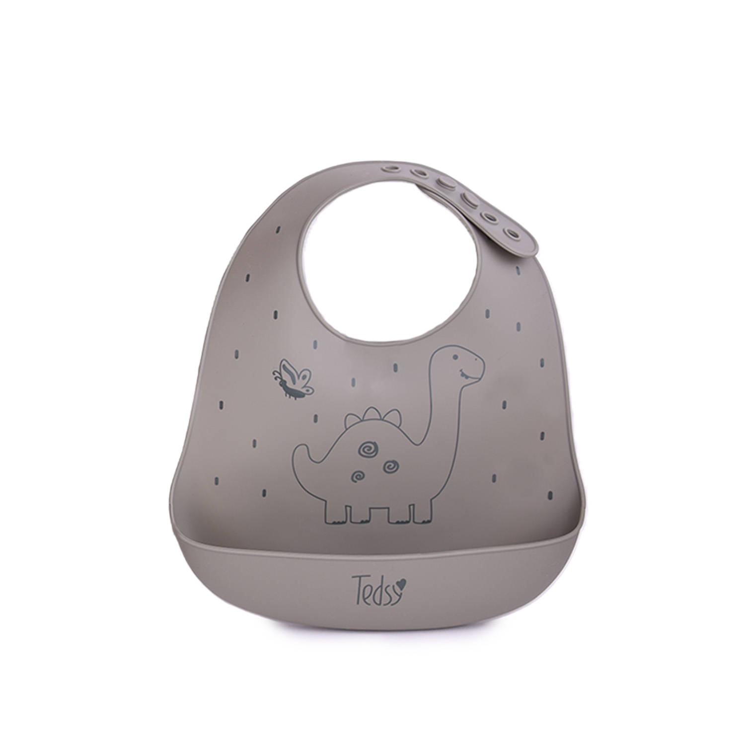 Σαλιάρα σιλικόνης Dino Grey/ Green 097088