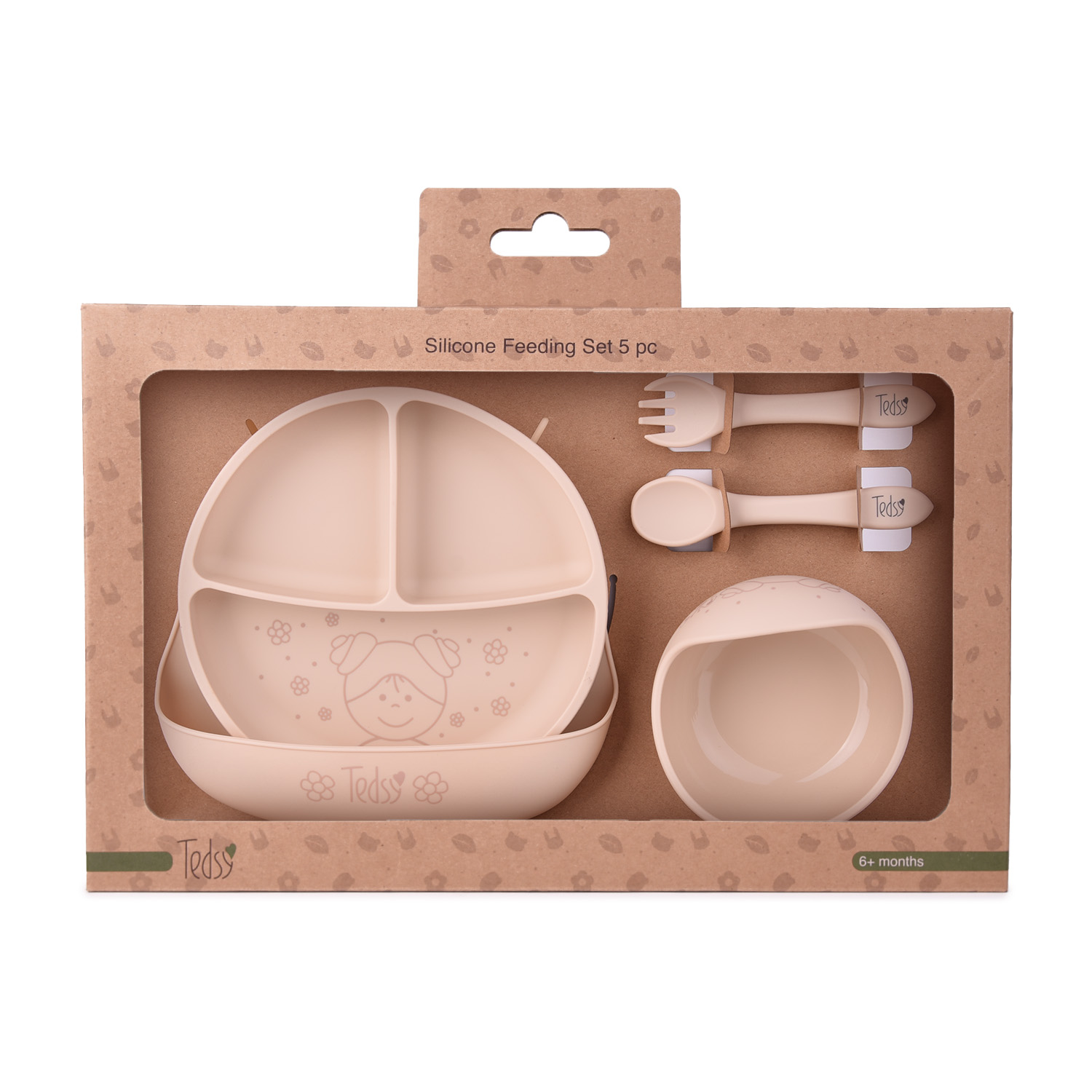 Σετ φαγητού σιλικόνης 5 τεμ. Doll Beige 097100
