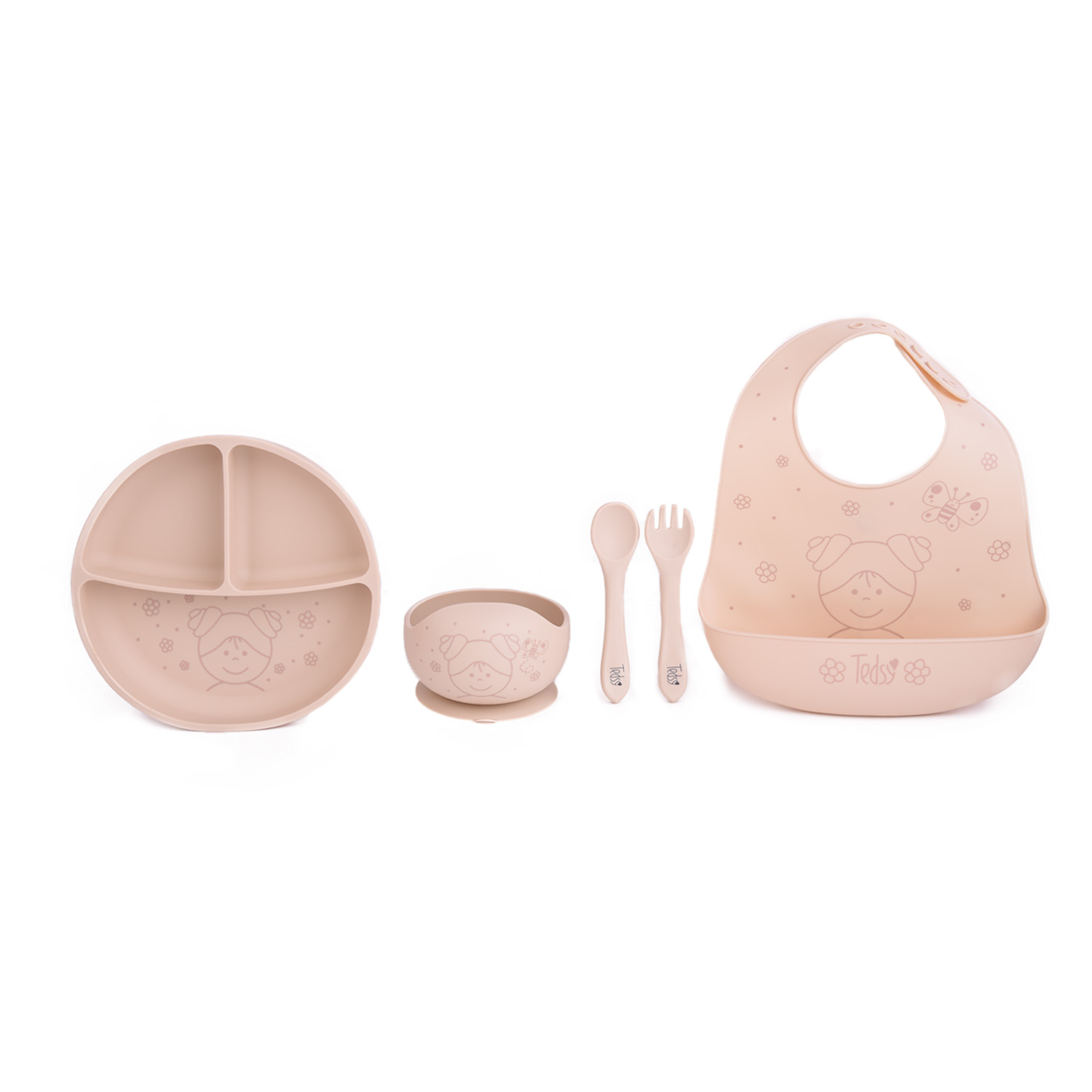 Σετ φαγητού σιλικόνης 5 τεμ. Doll Beige 097100 - Image 2