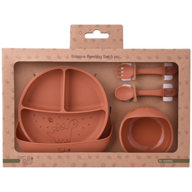 Σετ φαγητού σιλικόνης 5 τεμ. Dino Brick 097103
