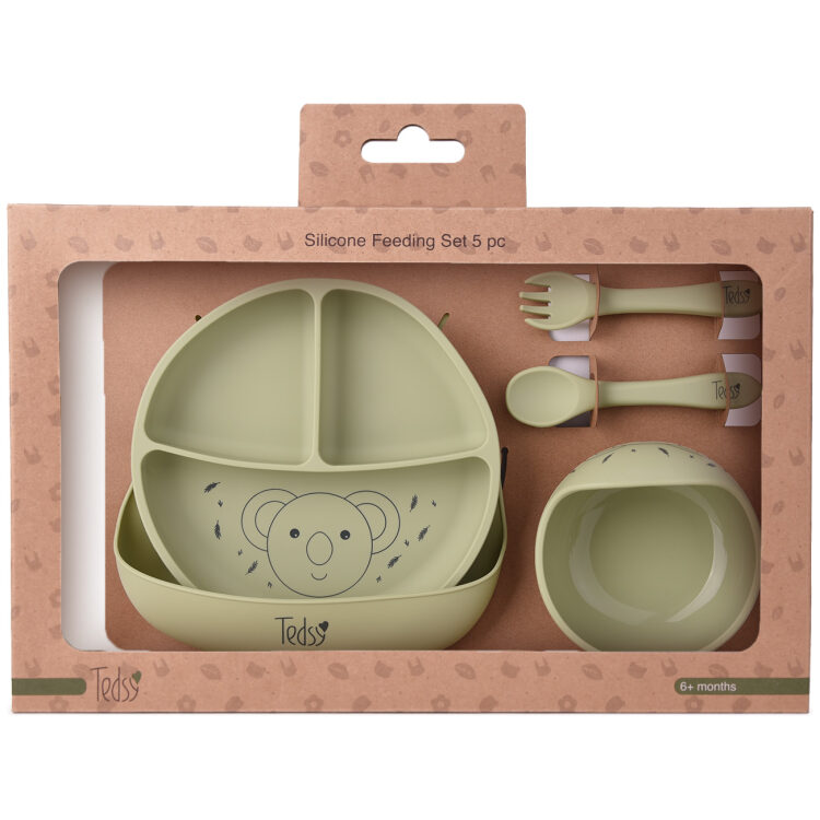 Σετ φαγητού σιλικόνης 5 τεμ. Koala Green 097104