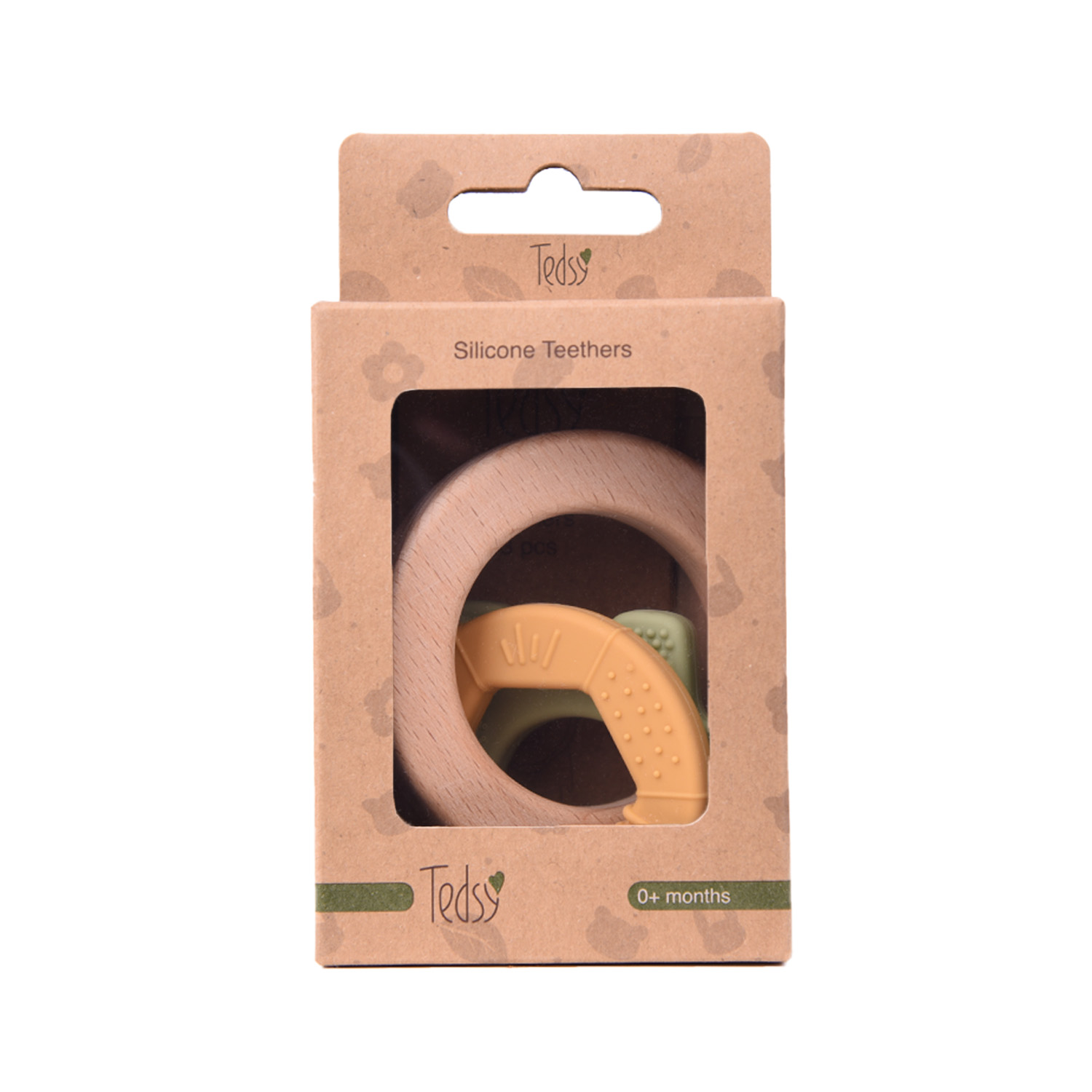 Μασητικό οδοντοφυΐας, σιλικόνης και ξύλου, Green 097407 - Image 2