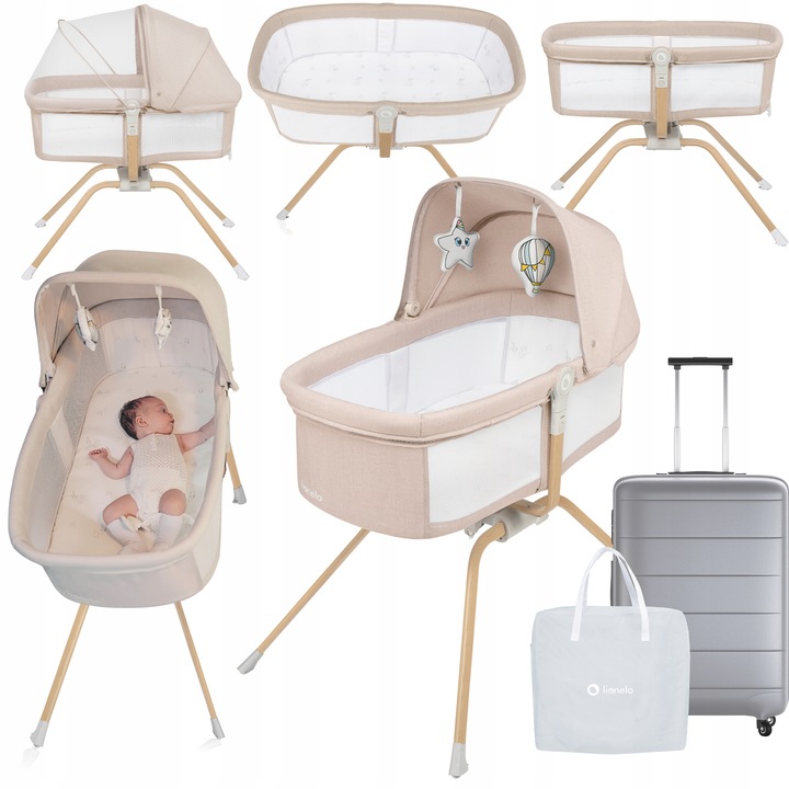 Πτυσσόμενο λίκνο 3 σε 1, Lionelo Malin Evo, Beige Natural