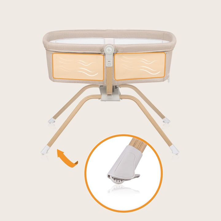 Πτυσσόμενο λίκνο 3 σε 1, Lionelo Malin Evo, Beige Natural - Image 3