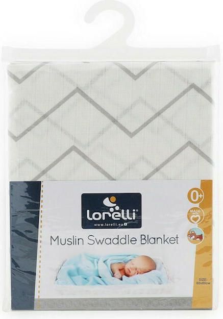 Πάνα μουσελίνας 80×80 Lorelli Muslin Swaddle Grey Lines 10340091908 - Image 2