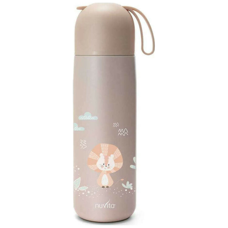 Θερμός υγρού Nuvita 4435 με λαβή σιλικόνης 400ml Light Pink NU-PPCP0039