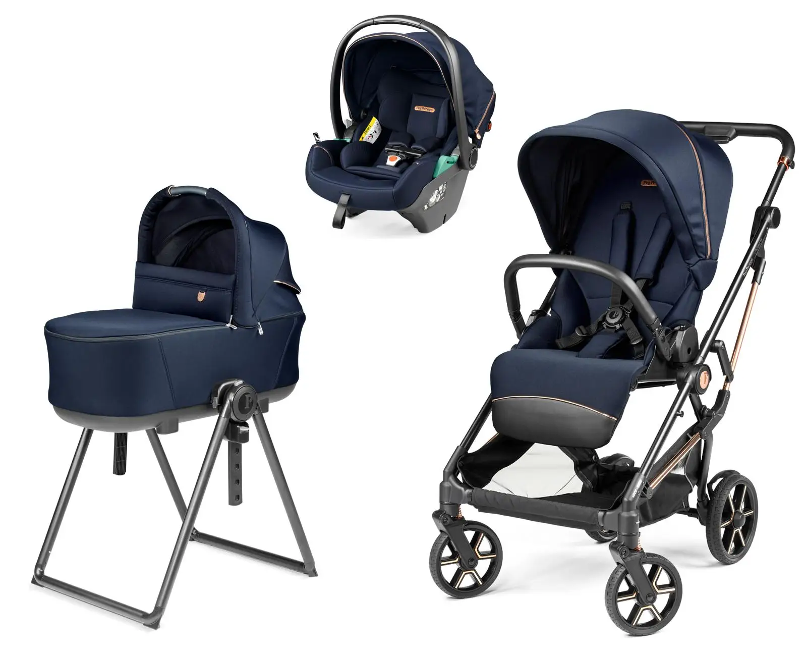 Σύστημα μεταφοράς 3 σε 1, Peg Perego Vivace με Port Bebe Belvedere & Κάθισμα Primo Viaggio SLK, Blue Shine