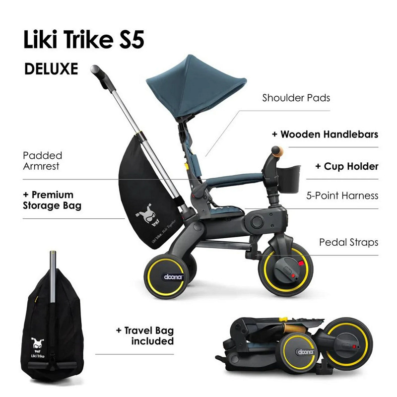 Doona Liki Trike S5 Πτυσσόμενο & Μετατρεπόμενο απο10 Μηνών Ocean Blue - Image 4