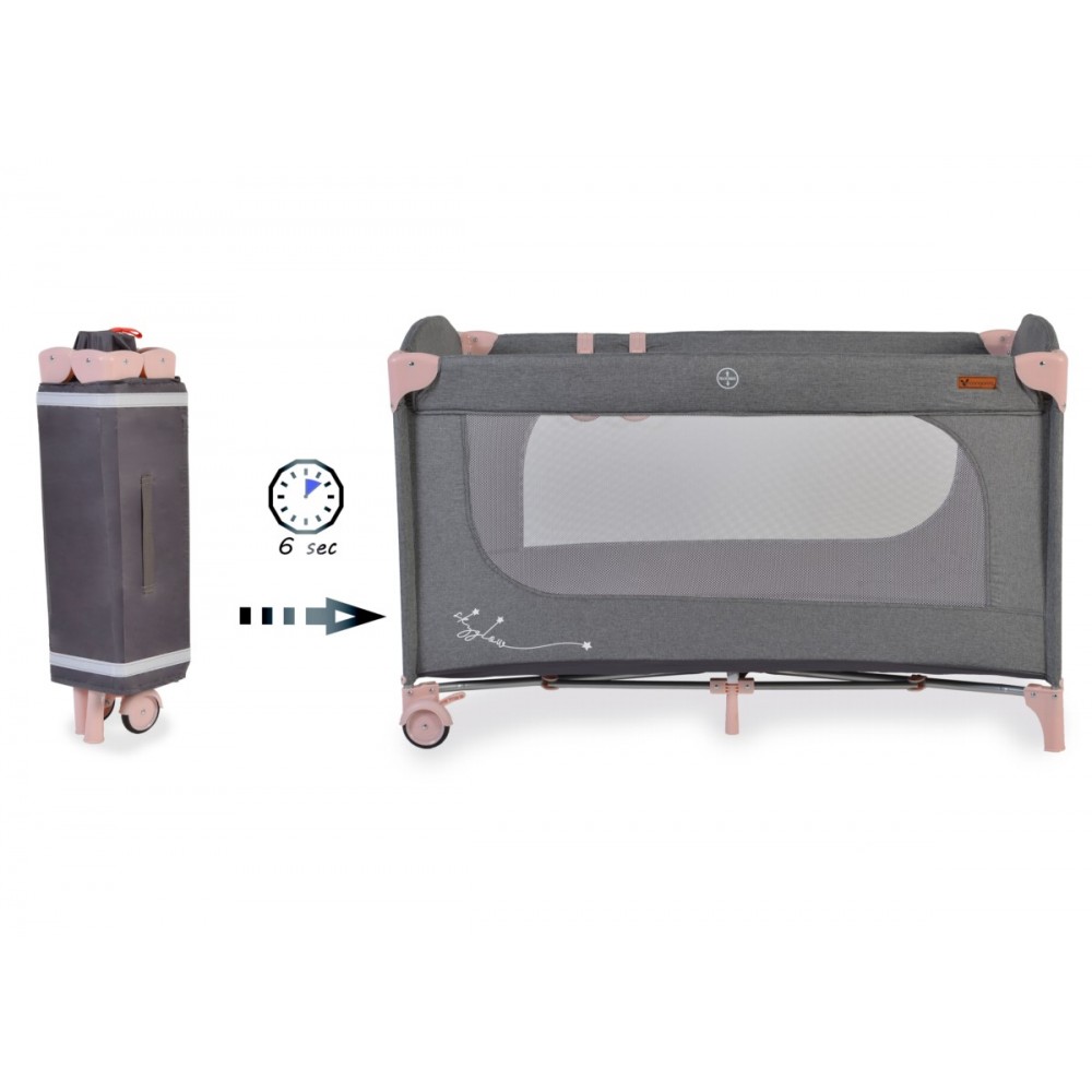 Παρκοκρέβατο Cangaroo Skyglow 1 Layer Pink - Image 3