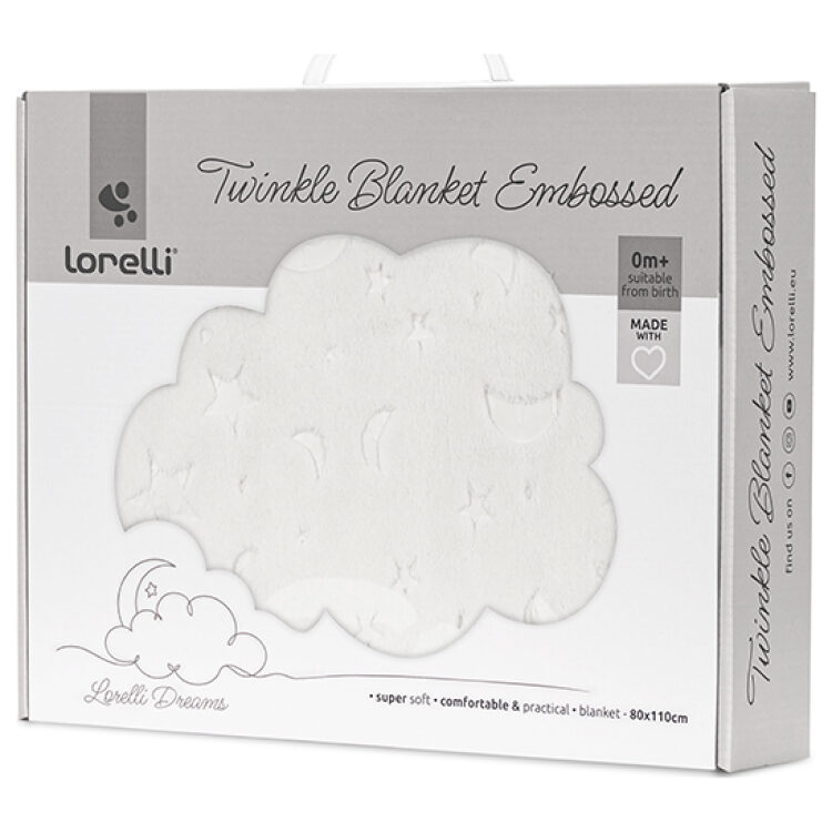 Κουβέρτα αγκαλιάς βελουτέ, Lorelli Twinkle embossed White 10340192501