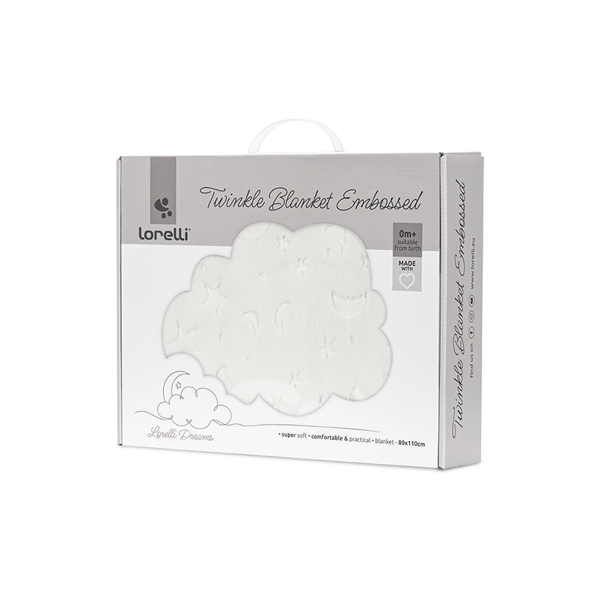 Κουβέρτα αγκαλιάς βελουτέ, Lorelli Twinkle embossed White 10340192501