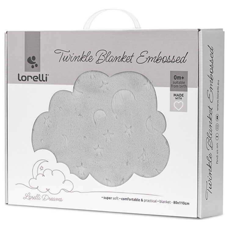 Κουβέρτα αγκαλιάς βελουτέ, Lorelli Twinkle embossed Grey 10340192503
