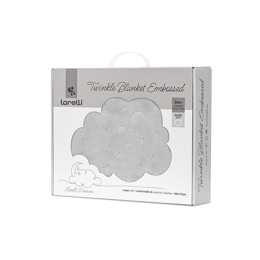 Κουβέρτα αγκαλιάς βελουτέ, Lorelli Twinkle embossed Grey 10340192503
