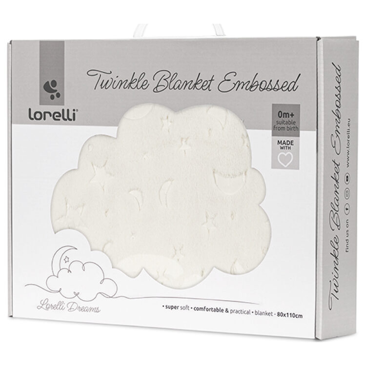 Κουβέρτα αγκαλιάς βελουτέ, Lorelli Twinkle embossed Ecru 10340192504