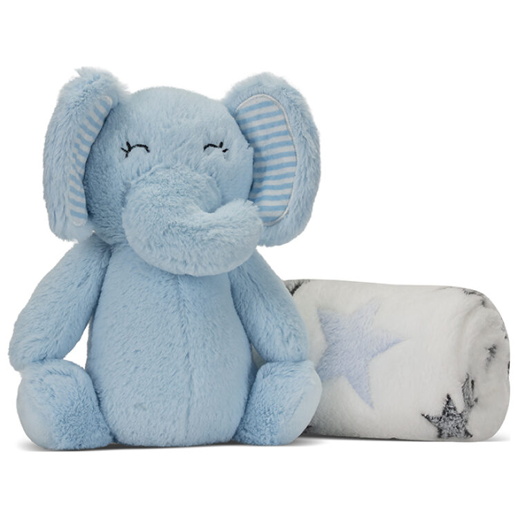 Κουβέρτα αγκαλιάς Lorelli, Nuppy White with Blue Elephant 10340182501