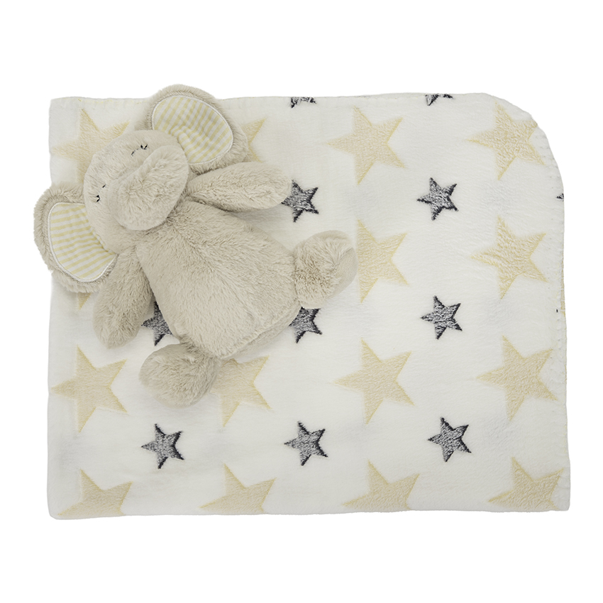 Κουβέρτα αγκαλιάς Lorelli, Nuppy White with Beige Elephant 10340182504 - Image 2