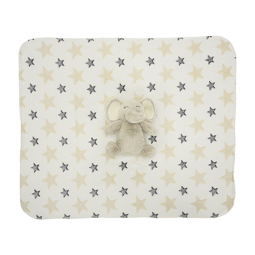 Κουβέρτα αγκαλιάς Lorelli, Nuppy White with Beige Elephant 10340182504 - Image 3