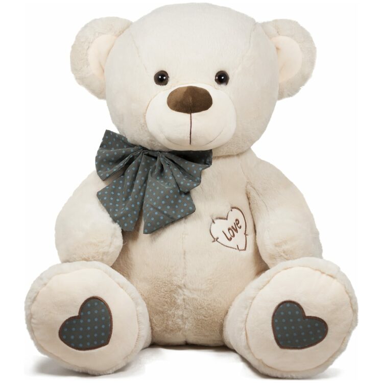 Λούτρινο παιχνίδι  Bear with Blue Ribbon, Ecru 60cm 073155