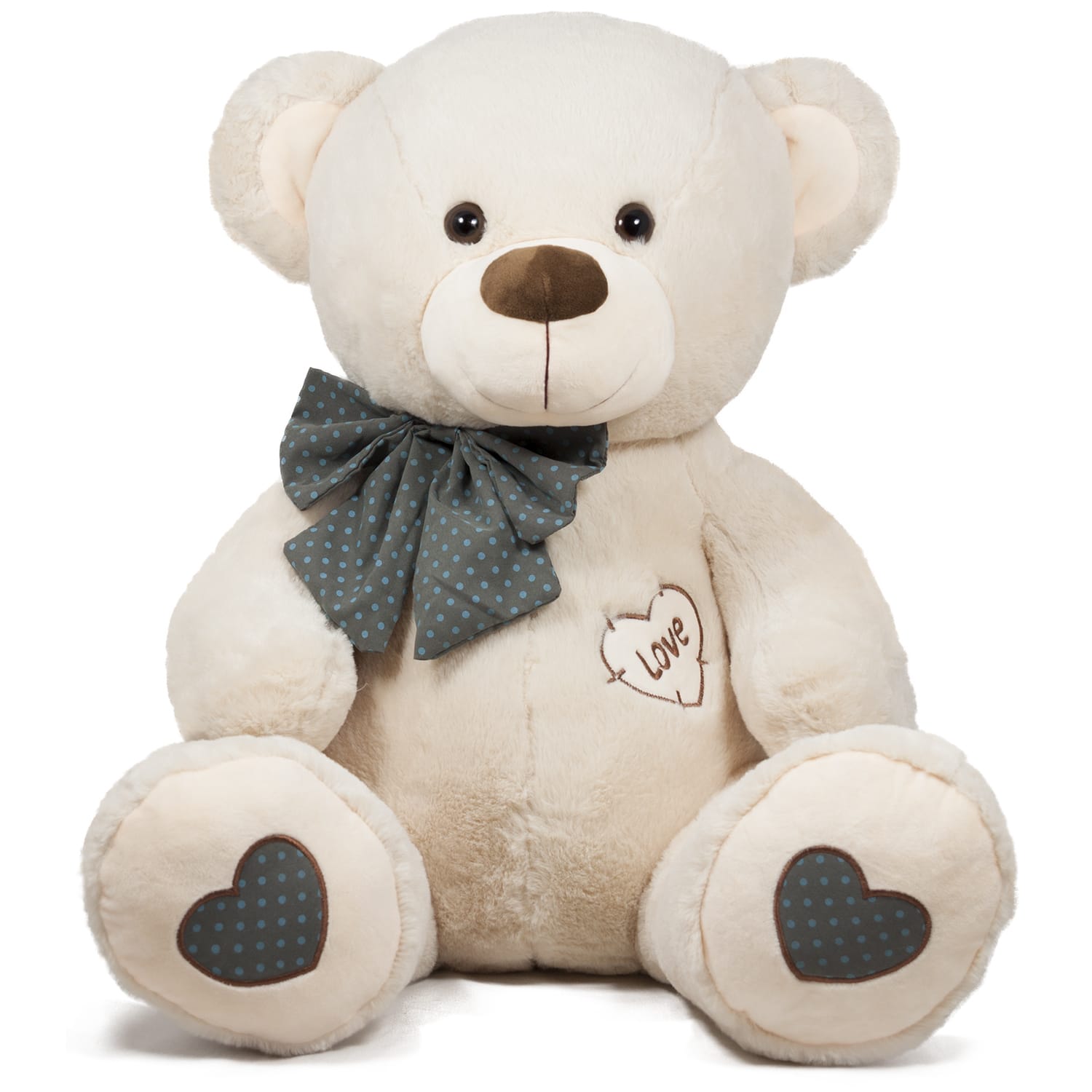 Λούτρινο παιχνίδι Bear with Blue Ribbon, Ecru 60cm 073155