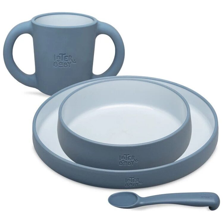 Σετ φαγητού Interbaby Grey Blue SET42-73