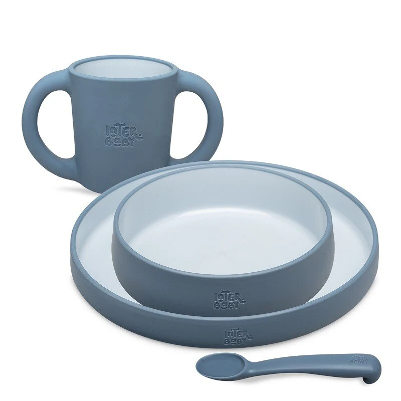 Σετ φαγητού Interbaby Grey Blue SET42-73