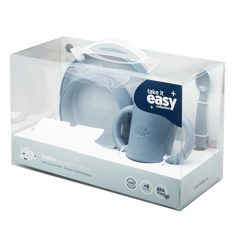 Σετ φαγητού Interbaby Grey Blue SET42-73 - Image 2