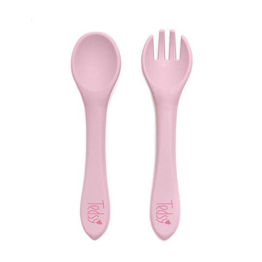 Σετ 2 τεμ. κουτάλι-πιρούνι από σιλικόνη, Light Pink 097060