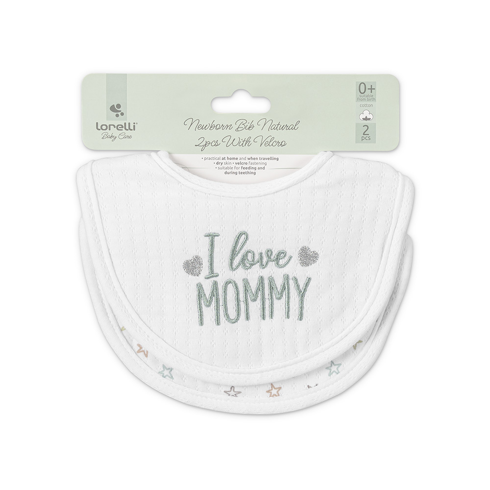 Σαλιάρα για νεογέννητα σετ 2 τεμ. με velcro, Lorelli Natural Uni 10260280001 - Image 4